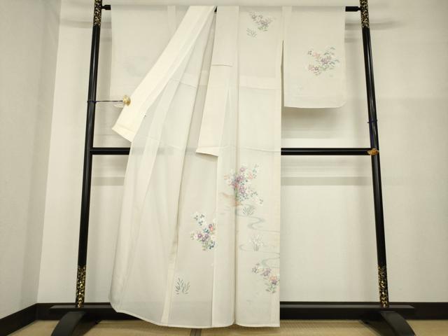 平和屋着物＊夏物 訪問着 絽 流水花文 高島屋扱い 正絹 逸品 AABH1969ck