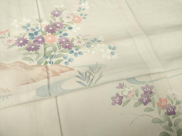 平和屋着物＊夏物 訪問着 絽 流水花文 高島屋扱い 正絹 逸品 AABH1969ck