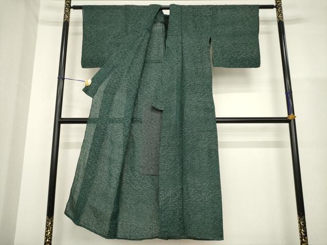 平和屋着物＊夏物　小千谷ちぢみ　敷松葉　麻　逸品　AABH1971ck