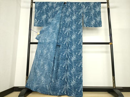 平和屋着物＊夏物 小紋・浴衣兼用 綿紅梅 草花文 綿 逸品 AABH1976ck