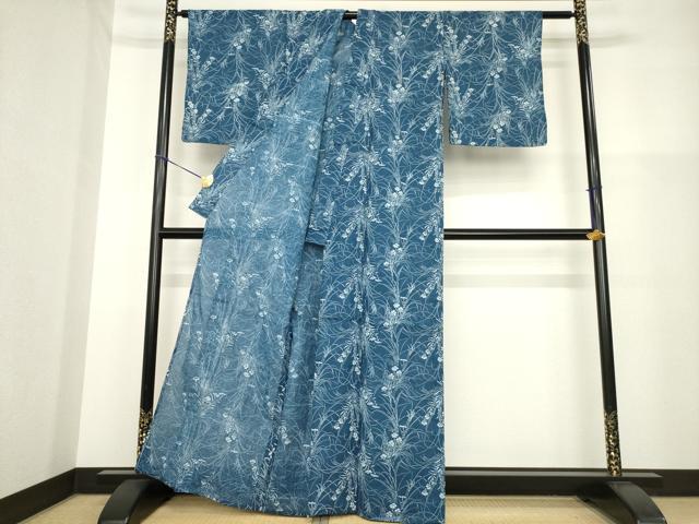 平和屋着物＊夏物 小紋・浴衣兼用 綿紅梅 草花文 綿 逸品 AABH1976ck