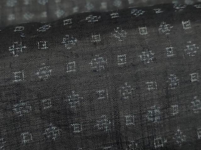 平和屋着物＊夏物 重要無形文化財 本場宮古上布 苧麻 変わり格子 逸品 AABH1978ck