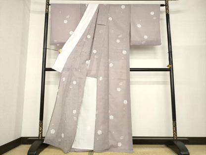 平和屋着物＊夏物 小紋 雪輪花文 洗える着物 AABH1985ck