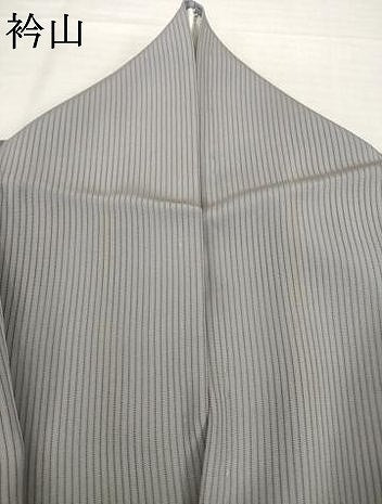 平和屋着物＊夏物 色無地 縦絽 江戸鼠色 正絹 逸品 AABH1988ck