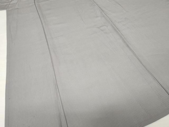 平和屋着物＊夏物 色無地 縦絽 江戸鼠色 正絹 逸品 AABH1988ck