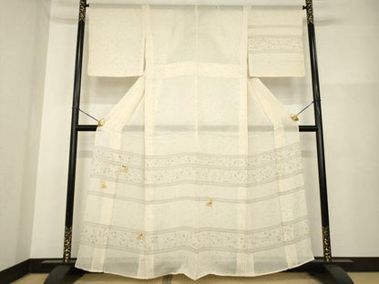 平和屋着物＊夏物 訪問着 絽 色紙楓文 金彩 正絹 逸品 AABH1989ck