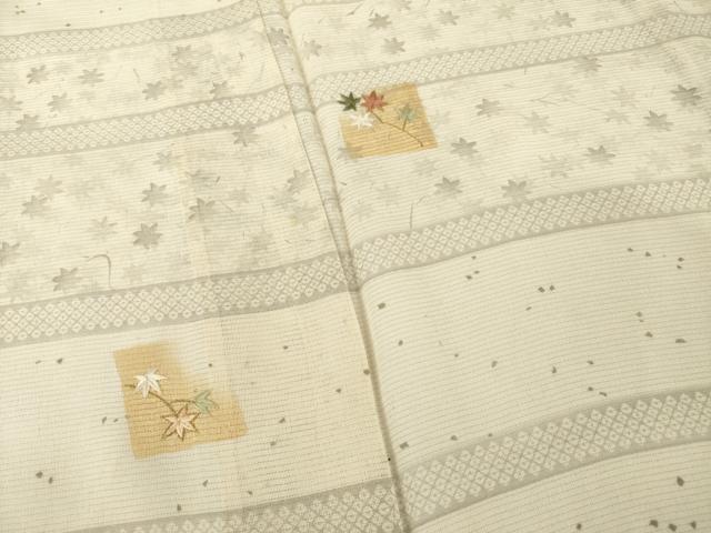 平和屋着物＊夏物 訪問着 絽 色紙楓文 金彩 正絹 逸品 AABH1989ck