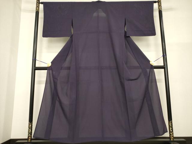 平和屋着物＊夏物 色無地 絽 黒紅色 正絹 逸品 AABH1992ck