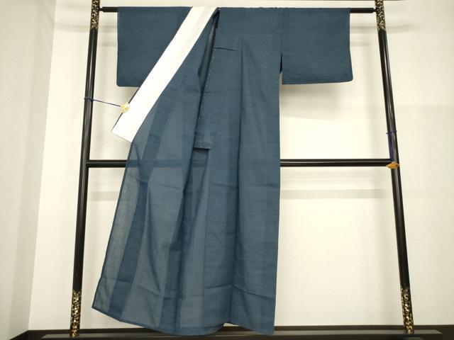 平和屋着物＊夏物 色無地 紗 青褐色 AABH1993ck