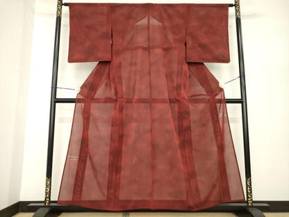 平和屋着物＊夏物 小紋 エ霞紋紗 暈し染め 正絹 逸品 AABH1996ck