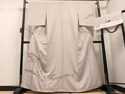 平和屋着物●訪問着　刺繍　草花宝尽くし　井藤正製　反端付き　正絹　逸品　未使用　AABH2003ph