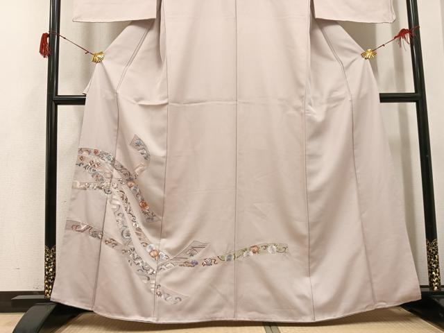 平和屋着物●訪問着　刺繍　草花宝尽くし　井藤正製　反端付き　正絹　逸品　未使用　AABH2003ph