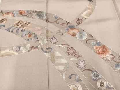 平和屋着物●訪問着　刺繍　草花宝尽くし　井藤正製　反端付き　正絹　逸品　未使用　AABH2003ph