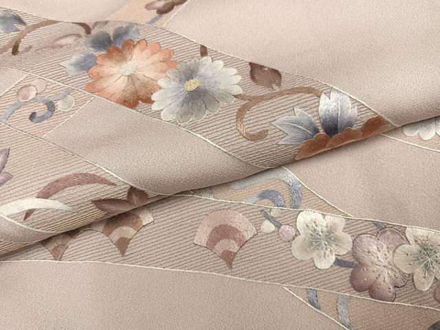 平和屋着物●訪問着　刺繍　草花宝尽くし　井藤正製　反端付き　正絹　逸品　未使用　AABH2003ph