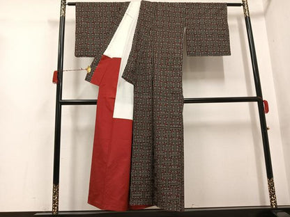 平和屋着物●本場大島紬　龍郷絣　秋名バラ　アンサンブル　正絹　逸品　AABH2004ph