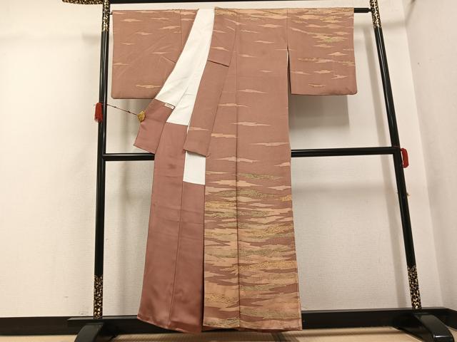 平和屋着物●訪問着　作家物　一珍糊友禅染　霞文　正絹　逸品　AABH2005ph
