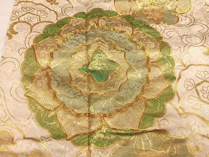 平和屋着物●訪問着　駒刺繍　絞り　花唐草文　金彩　正絹　逸品　未使用　AABH2010ph