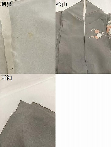 平和屋着物●訪問着　友禅　作家物　龍泉　刺繍　枝花文　金彩　正絹　逸品　AABH2012ph