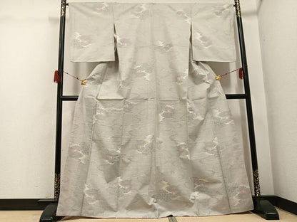 平和屋着物●本場大島紬　白大島　カタス7マルキ　雲重ね文　正絹　逸品　未使用　AABH2015ph