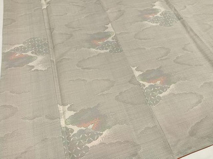 平和屋着物●本場大島紬　白大島　カタス7マルキ　雲重ね文　正絹　逸品　未使用　AABH2015ph