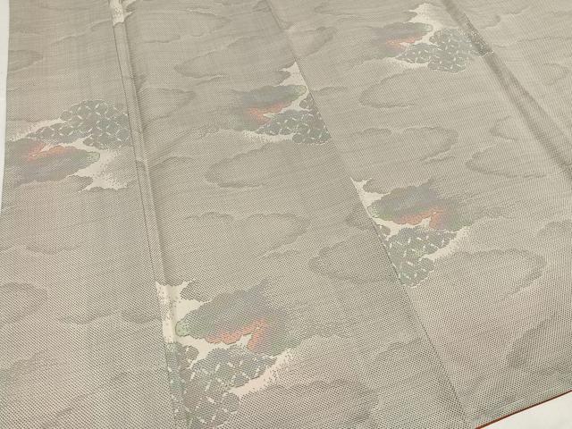 平和屋着物●本場大島紬　白大島　カタス7マルキ　雲重ね文　正絹　逸品　未使用　AABH2015ph