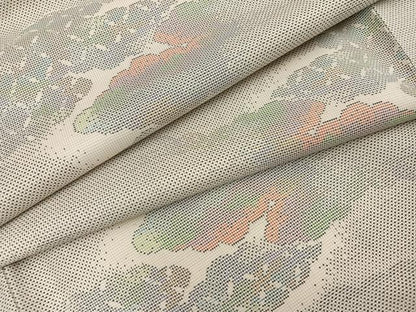 平和屋着物●本場大島紬　白大島　カタス7マルキ　雲重ね文　正絹　逸品　未使用　AABH2015ph
