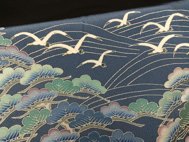 平和屋着物●本加賀友禅作家　吉川久仁　黒留袖　浜松飛鳥文　暈し染め　正絹　逸品　AABH2018ph