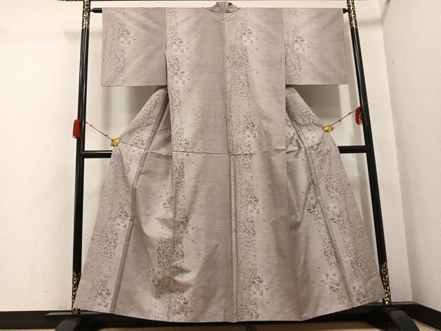 平和屋着物●本場大島紬　白大島　一元7マルキ　総絣　草花文　正絹　逸品　AABH2019ph