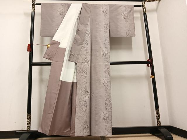 平和屋着物●本場大島紬　白大島　一元7マルキ　総絣　草花文　正絹　逸品　AABH2019ph