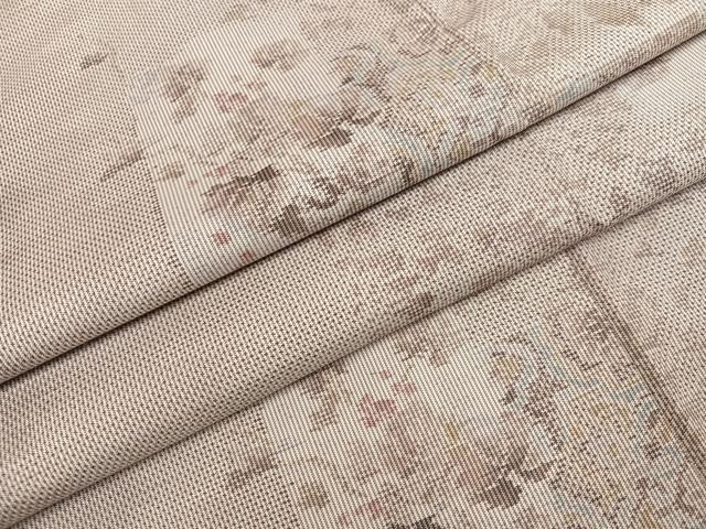 平和屋着物●本場大島紬　白大島　一元7マルキ　総絣　草花文　正絹　逸品　AABH2019ph
