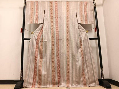 平和屋着物●上質な小紋　絞り　花間道　金彩　正絹　逸品　未使用　AABH2020ph