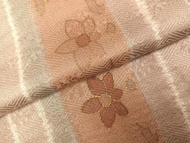 平和屋着物●上質な小紋　絞り　花間道　金彩　正絹　逸品　未使用　AABH2020ph