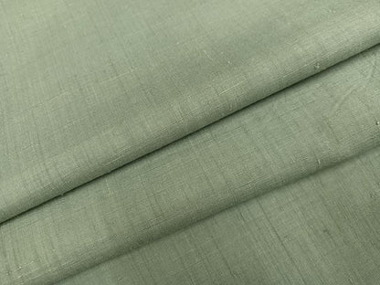平和屋着物●結城紬　色無地　山葵色　正絹　逸品　AABH2021ph
