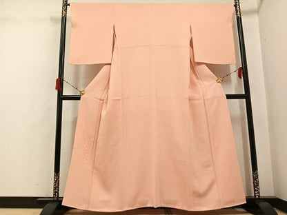 平和屋着物●豪華色留袖　鏡裏枝花文　色無地　洒落柿色　正絹　逸品　未使用　AABH2023ph