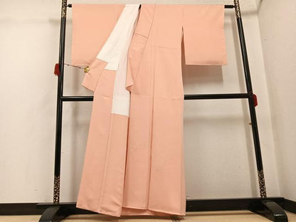 平和屋着物●豪華色留袖　鏡裏枝花文　色無地　洒落柿色　正絹　逸品　未使用　AABH2023ph