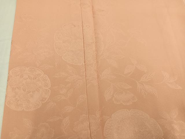 平和屋着物●豪華色留袖　鏡裏枝花文　色無地　洒落柿色　正絹　逸品　未使用　AABH2023ph