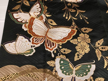平和屋着物●豪華振袖　花蝶文　金彩　正絹　逸品　AABH2027ph
