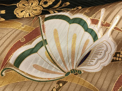 平和屋着物●豪華振袖　花蝶文　金彩　正絹　逸品　AABH2027ph