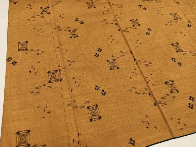 平和屋着物○上質な紬 琉球絣 正絹 逸品 AABH2030ph