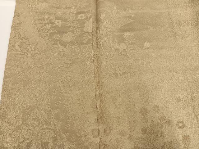 平和屋着物●無地絵羽訪問着　作家物　秀雄　草木染　草花文　色無地　枯色　正絹　逸品　AABH2031ph