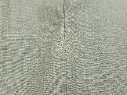 平和屋着物●本場結城紬　重要無形文化財　色無地　蕎麦切色　正絹　逸品　AABH2037ph