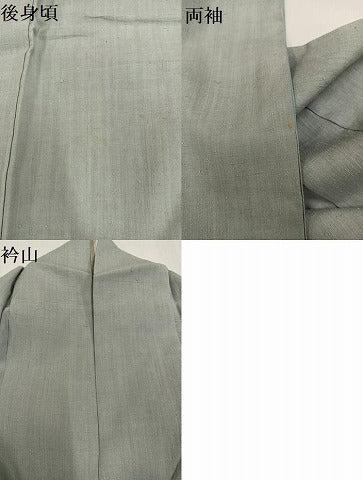 平和屋着物●本場結城紬　重要無形文化財　色無地　蕎麦切色　正絹　逸品　AABH2037ph