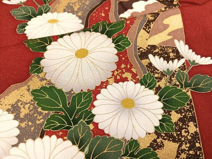 平和屋着物●豪華振袖　駒刺繍　花鼓文　金彩　正絹　逸品　AABH2039ph