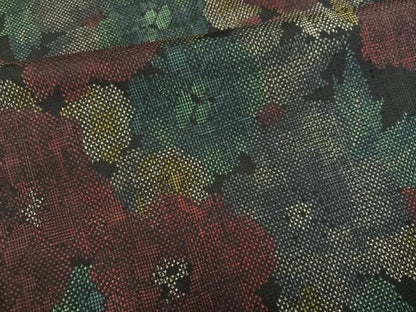 平和屋着物●本場大島紬　一元7マルキ　草花文　正絹　逸品　AABH2041ph