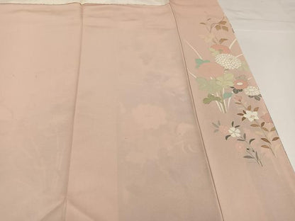 平和屋着物●訪問着　友禅　鴛鴦草花文　暈し染め　正絹　逸品　AABH2043ph