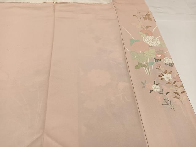 平和屋着物●訪問着　友禅　鴛鴦草花文　暈し染め　正絹　逸品　AABH2043ph