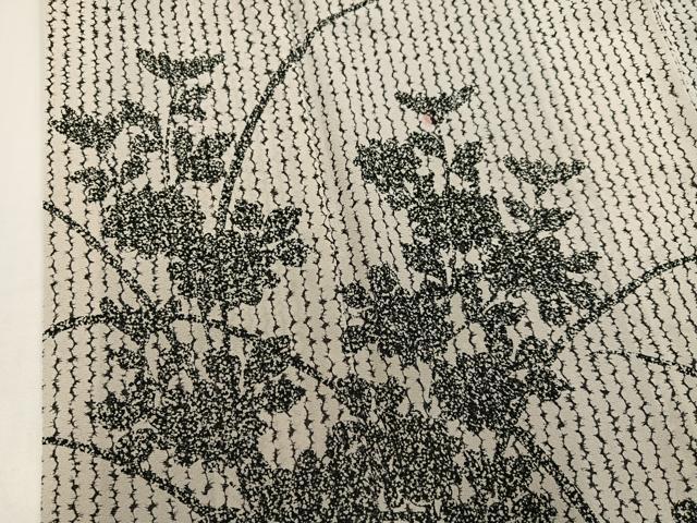 平和屋着物●訪問着　作家物　草花シルエット　正絹　逸品　AABH2048ph