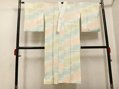 平和屋着物●長襦袢　無双仕立て　御所車花地紋　暈し染め　正絹　逸品　AABH2049ph