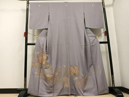平和屋着物●豪華色留袖　作家物　中国三大刺繍　相良刺繍　花蝶文　金銀糸　正絹　逸品　AABH2050ph