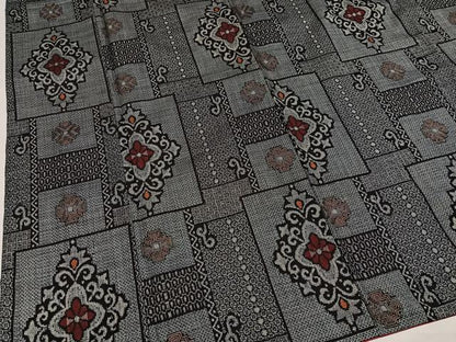 平和屋着物●本場大島紬　割込み絣　花唐草文　正絹　逸品　AABH2051ph